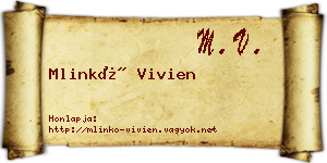 Mlinkó Vivien névjegykártya